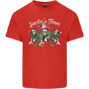 Santa American Football Team Christmas Xmas Kids T-Shirt Childrens Red