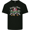 Santa American Football Team Christmas Xmas Mens Cotton T-Shirt Tee Top Black