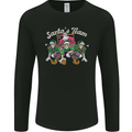 Santa American Football Team Christmas Xmas Mens Long Sleeve T-Shirt Black