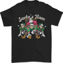 Santa American Football Team Christmas Xmas Mens T-Shirt 100% Cotton Black
