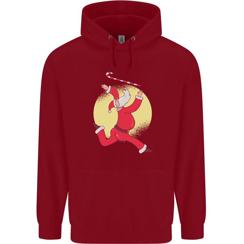 Santa Baton Twirling Christmas Gymnastics Xmas Childrens Kids Hoodie Red