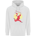 Santa Baton Twirling Christmas Gymnastics Xmas Childrens Kids Hoodie White