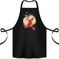 Santa Baton Twirling Christmas Gymnastics Xmas Cotton Apron 100% Organic Black