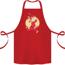 Santa Baton Twirling Christmas Gymnastics Xmas Cotton Apron 100% Organic Red
