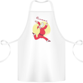Santa Baton Twirling Christmas Gymnastics Xmas Cotton Apron 100% Organic White