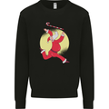 Santa Baton Twirling Christmas Gymnastics Xmas Kids Sweatshirt Jumper Black