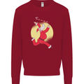 Santa Baton Twirling Christmas Gymnastics Xmas Kids Sweatshirt Jumper Red