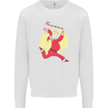 Santa Baton Twirling Christmas Gymnastics Xmas Kids Sweatshirt Jumper White