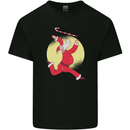 Santa Baton Twirling Christmas Gymnastics Xmas Mens Cotton T-Shirt Tee Top Black