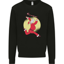 Santa Baton Twirling Christmas Gymnastics Xmas Mens Sweatshirt Jumper Black