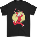 Santa Baton Twirling Christmas Gymnastics Xmas Mens T-Shirt 100% Cotton Black