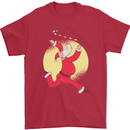 Santa Baton Twirling Christmas Gymnastics Xmas Mens T-Shirt 100% Cotton Red