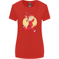 Santa Baton Twirling Christmas Gymnastics Xmas Womens Wider Cut T-Shirt Red