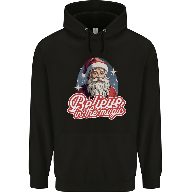 Santa Believe in the Magic Christmas Xmas Childrens Kids Hoodie Black