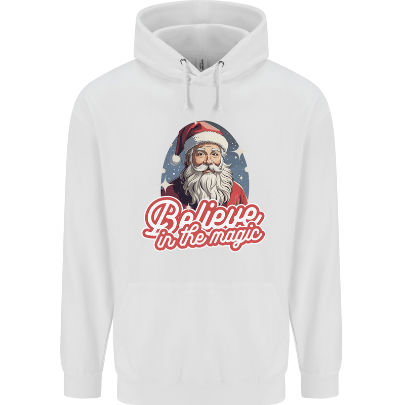 Santa Believe in the Magic Christmas Xmas Childrens Kids Hoodie White
