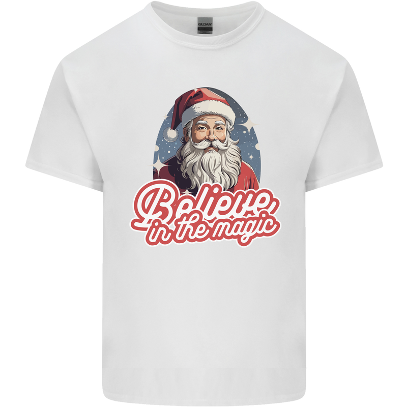 Santa Believe in the Magic Christmas Xmas Mens Cotton T-Shirt Tee Top White