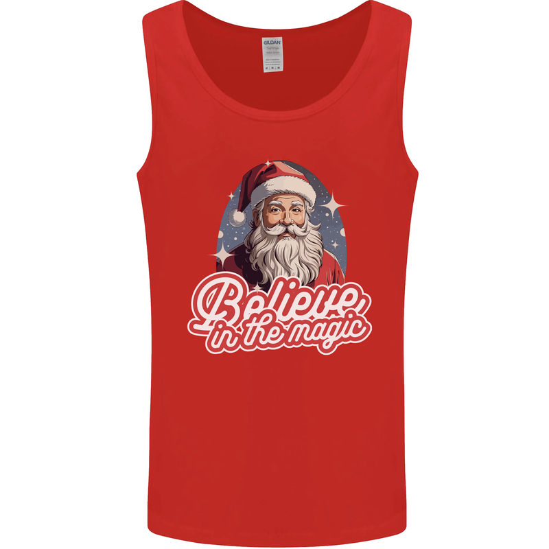 Santa Believe in the Magic Christmas Xmas Mens Vest Tank Top Red