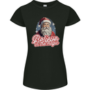 Santa Believe in the Magic Christmas Xmas Womens Petite Cut T-Shirt Black