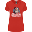 Santa Believe in the Magic Christmas Xmas Womens Wider Cut T-Shirt Red
