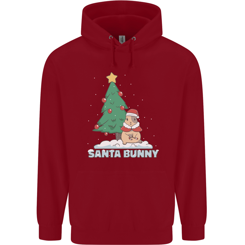 Santa Bunny Rabbit Christmas Xmas Childrens Kids Hoodie Red