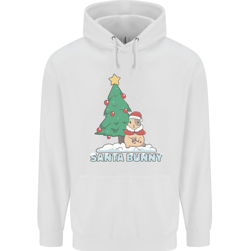 Santa Bunny Rabbit Christmas Xmas Childrens Kids Hoodie White