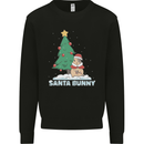 Santa Bunny Rabbit Christmas Xmas Kids Sweatshirt Jumper Black