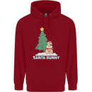 Santa Bunny Rabbit Christmas Xmas Mens 80% Cotton Hoodie Red