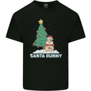 Santa Bunny Rabbit Christmas Xmas Mens Cotton T-Shirt Tee Top Black