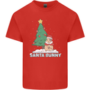Santa Bunny Rabbit Christmas Xmas Mens Cotton T-Shirt Tee Top Red