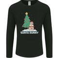 Santa Bunny Rabbit Christmas Xmas Mens Long Sleeve T-Shirt Black