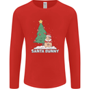 Santa Bunny Rabbit Christmas Xmas Mens Long Sleeve T-Shirt Red