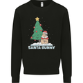 Santa Bunny Rabbit Christmas Xmas Mens Sweatshirt Jumper Black