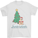 Santa Bunny Rabbit Christmas Xmas Mens T-Shirt 100% Cotton White