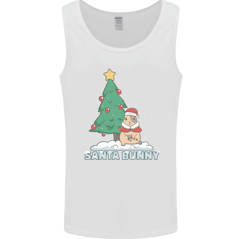 Santa Bunny Rabbit Christmas Xmas Mens Vest Tank Top White