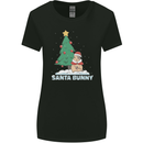 Santa Bunny Rabbit Christmas Xmas Womens Wider Cut T-Shirt Black