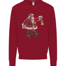 Santa Carrying a Christmas Lantern Xmas Kids Sweatshirt Jumper Red
