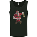 Santa Carrying a Christmas Lantern Xmas Mens Vest Tank Top Black