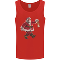 Santa Carrying a Christmas Lantern Xmas Mens Vest Tank Top Red