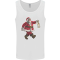 Santa Carrying a Christmas Lantern Xmas Mens Vest Tank Top White
