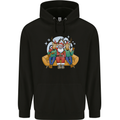 Santa Claus Chilling With Reindeers Christmas Xmas Childrens Kids Hoodie Black