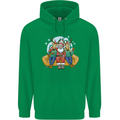 Santa Claus Chilling With Reindeers Christmas Xmas Childrens Kids Hoodie Irish Green