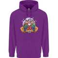 Santa Claus Chilling With Reindeers Christmas Xmas Childrens Kids Hoodie Purple