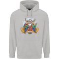 Santa Claus Chilling With Reindeers Christmas Xmas Childrens Kids Hoodie Sports Grey