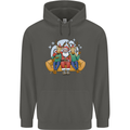 Santa Claus Chilling With Reindeers Christmas Xmas Childrens Kids Hoodie Storm Grey