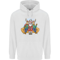 Santa Claus Chilling With Reindeers Christmas Xmas Childrens Kids Hoodie White