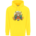 Santa Claus Chilling With Reindeers Christmas Xmas Childrens Kids Hoodie Yellow