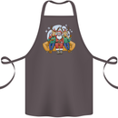 Santa Claus Chilling With Reindeers Christmas Xmas Cotton Apron 100% Organic Dark Grey