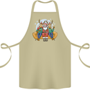 Santa Claus Chilling With Reindeers Christmas Xmas Cotton Apron 100% Organic Khaki
