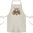 Santa Claus Chilling With Reindeers Christmas Xmas Cotton Apron 100% Organic Natural