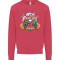 Santa Claus Chilling With Reindeers Christmas Xmas Kids Sweatshirt Jumper Heliconia